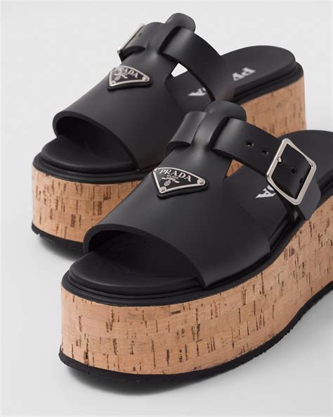 prada open toe low wedge sandals|Prada platform wedge sandals.